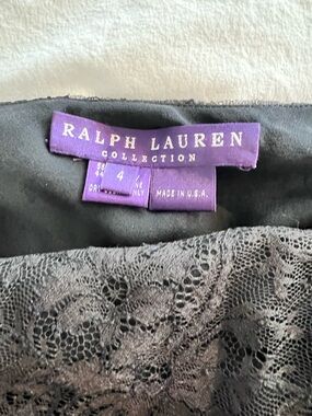 Ralph Lauren Collection Black Lace Pencil Skirt